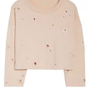 Alo cropped blush cadence grommet sweatshirt 🦄🕳️ Size small (oversized)
